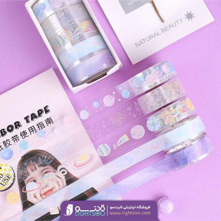 چسب واشی 5 عددی شفاف طرح گلگسی 1